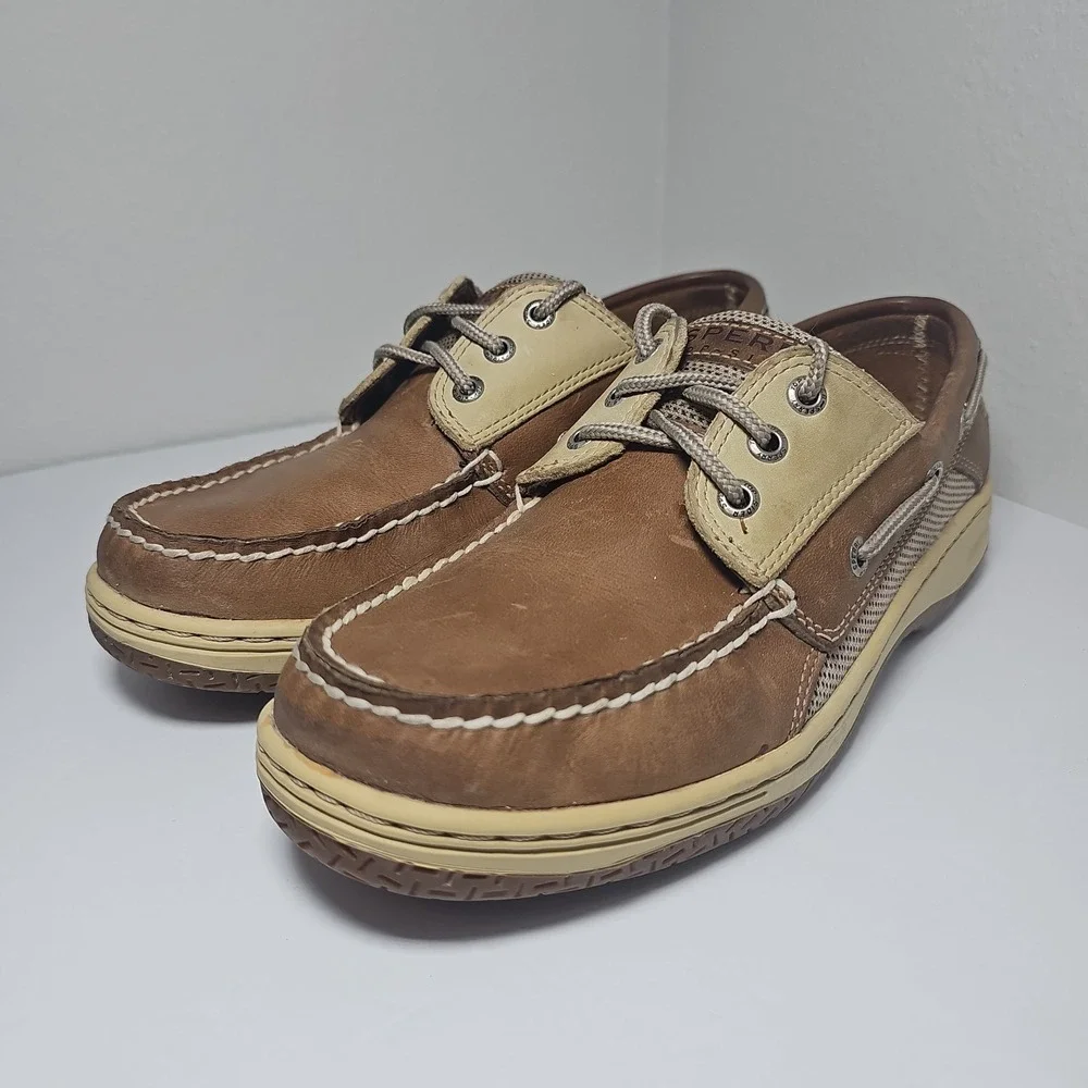 Sperry Top-Sider Billfish Boat Shoes 3-Eye Tan Beige 0799023 Men's Size US 9
